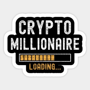 Funny Crypto Millionaire Loading Cryptocurrency Humor Sticker